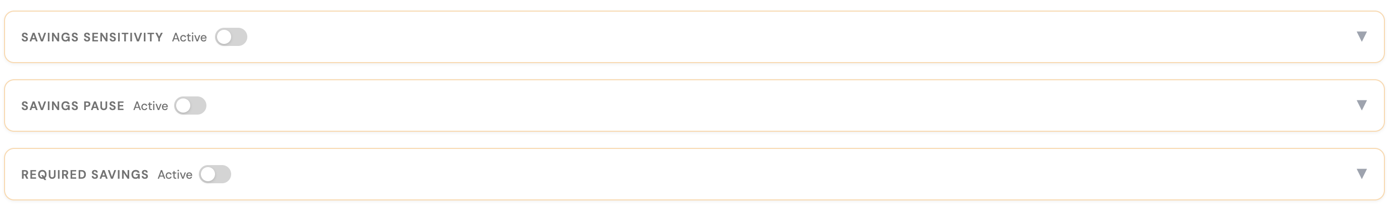 Savings options in the projection.